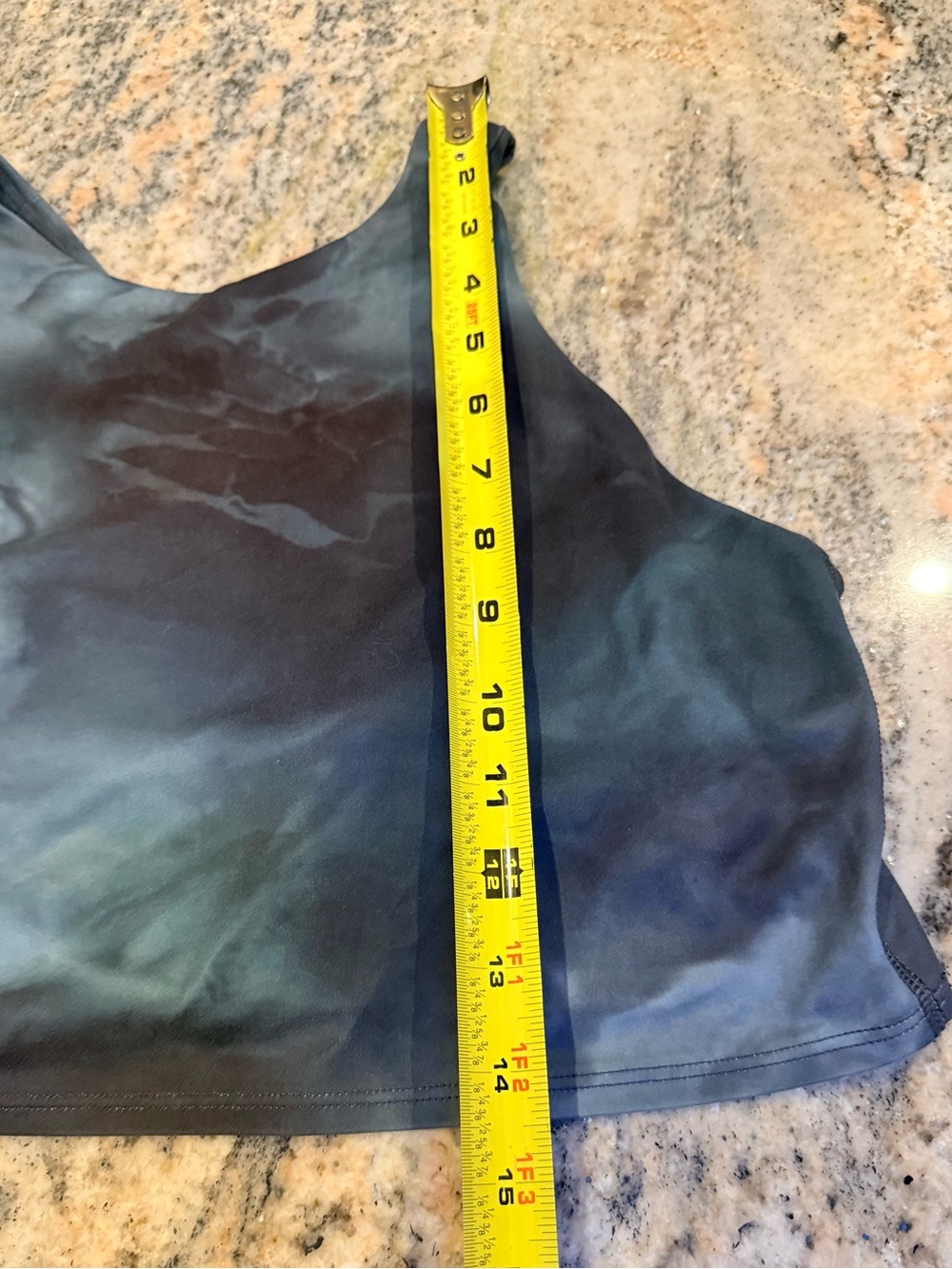 Athleta Medium Sports Bra Tie Dye Blue Gray Longline Crop Athletic Top. GUC - Picture 7 of 11